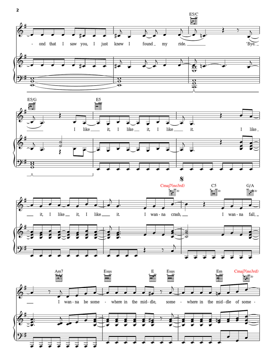 The Middle Piano, Vocal, Guitar scores gallery preview page 2