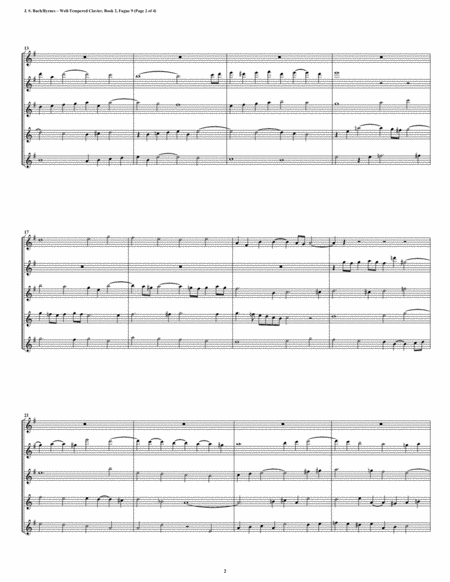 Fugue 09 from Well-Tempered Clavier, Book 2 (Flute Quintet) image number null