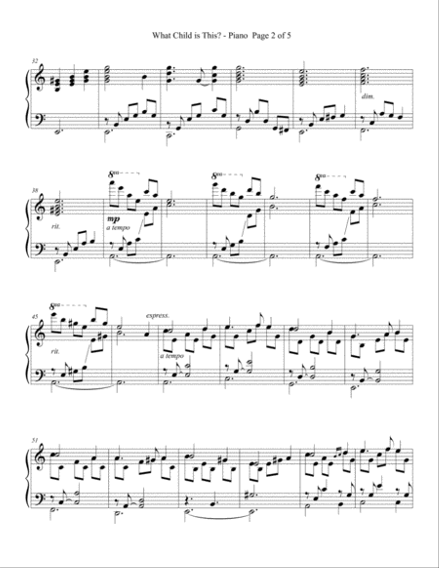 What Child Is This - Cello Solo with Piano Accompaniment Piano scores gallery preview page 3