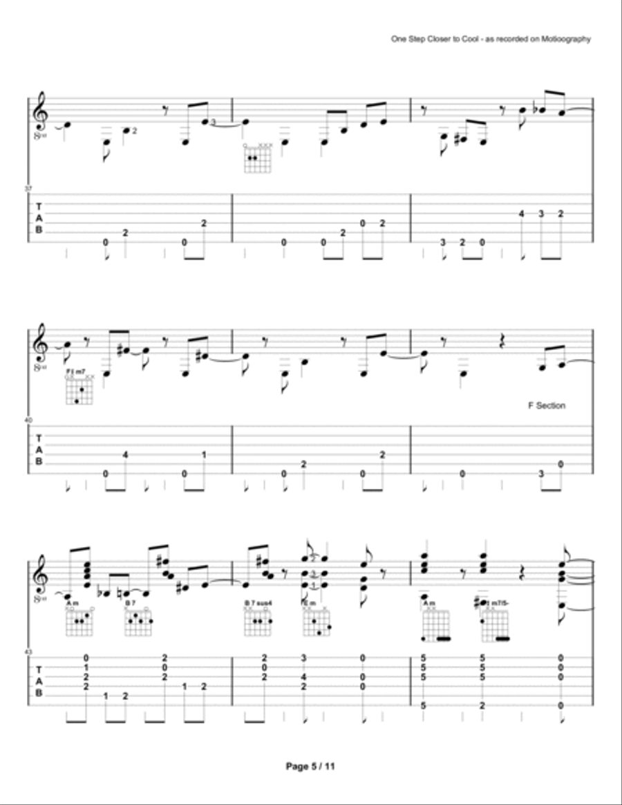 One Step Closer to Cool Acoustic Guitar scores gallery preview page 5