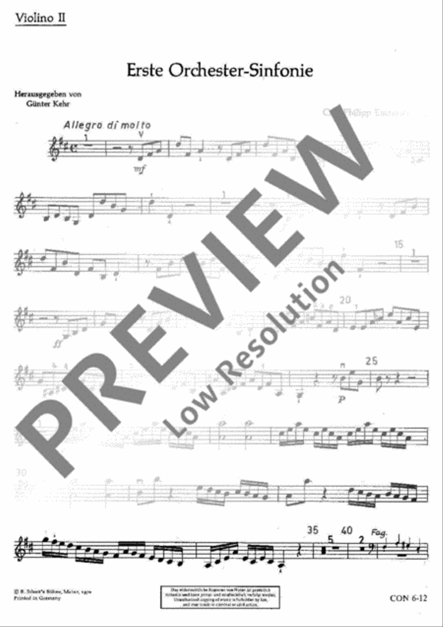 Symphony No. 1 Violin scores gallery preview page 2