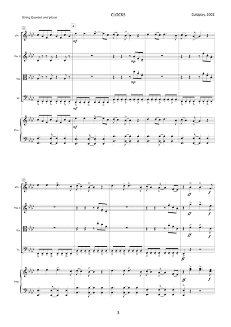 Clocks Clocks Piano Quartet scores gallery preview page 3