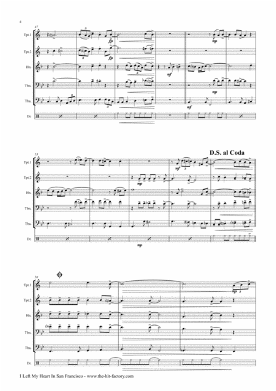 I Left My Heart In San Francisco Euphonium scores gallery preview page 4