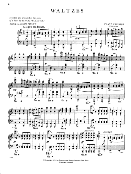 Waltzes. Selected And Arranged In Form Of A Suite By Sergei Prokofiev