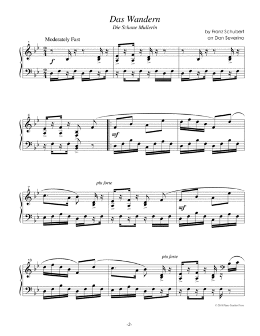 The Wanderer Piano Solo scores gallery preview page 2