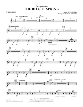Excerpts from The Rite of Spring - Bb Trumpet 3