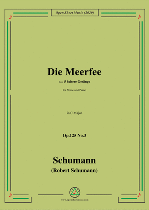 Book cover for Schumann-Die Meerfee Op.125 No.3,in C Major,for Voice and Piano
