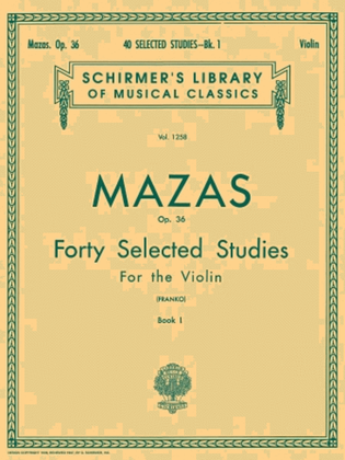 Book cover for 40 Selected Studies, Op. 36 – Book 1
