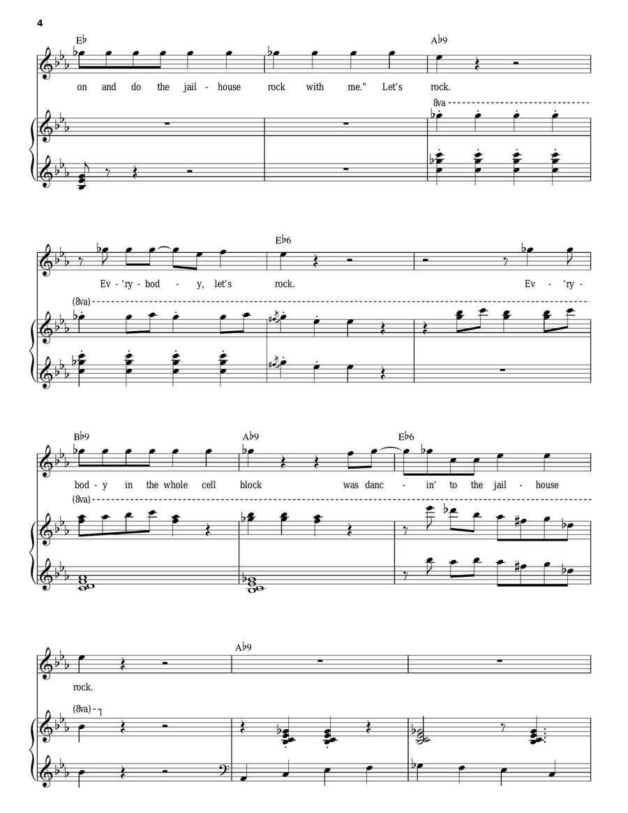 Jailhouse Rock Jailhouse Rock Piano, Vocal scores gallery preview page 4
