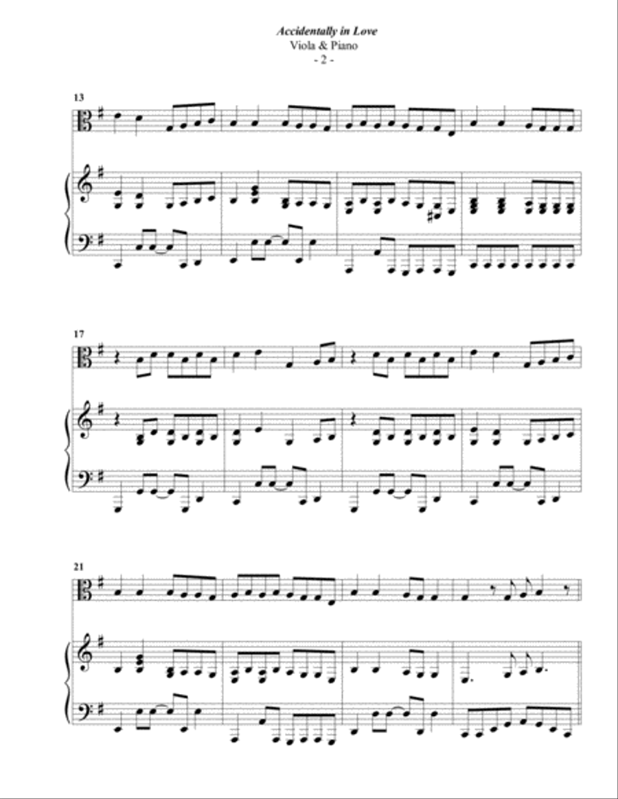 Accidentally In Love Viola scores gallery preview page 2