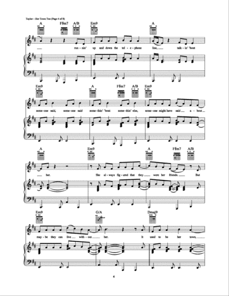 Her Town Too Her Town Too Piano, Vocal, Guitar scores gallery preview page 4