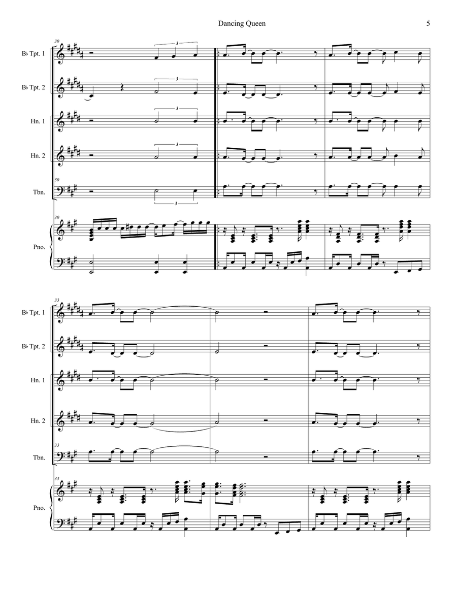 Dancing Queen Dancing Queen Brass Ensemble scores gallery preview page 5