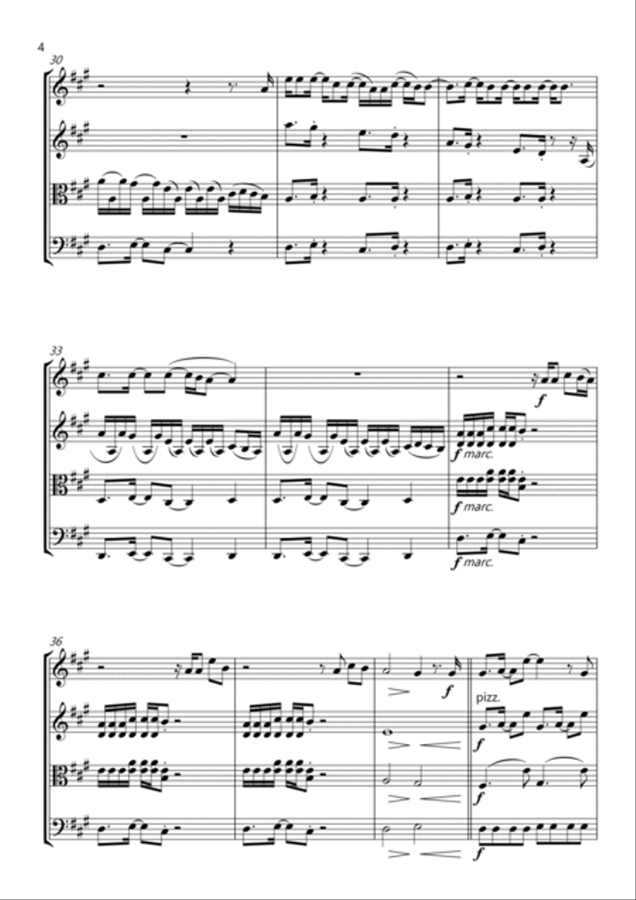 A Thousand Miles String Quartet scores gallery preview page 4
