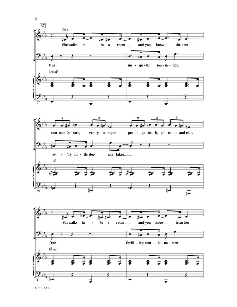 One (from A Chorus Line) 3-Part scores gallery preview page 5