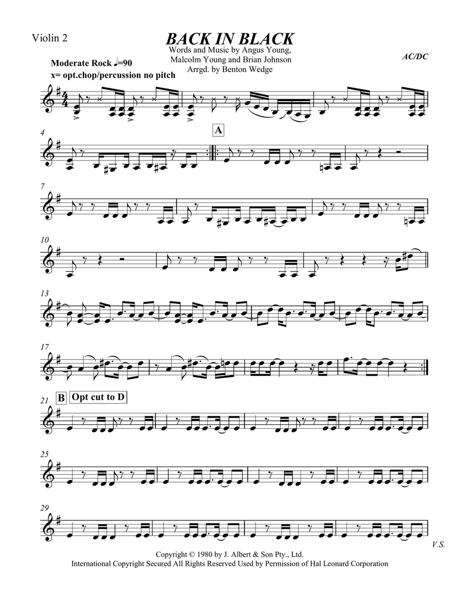 Back In Black String Quartet scores gallery preview page 3