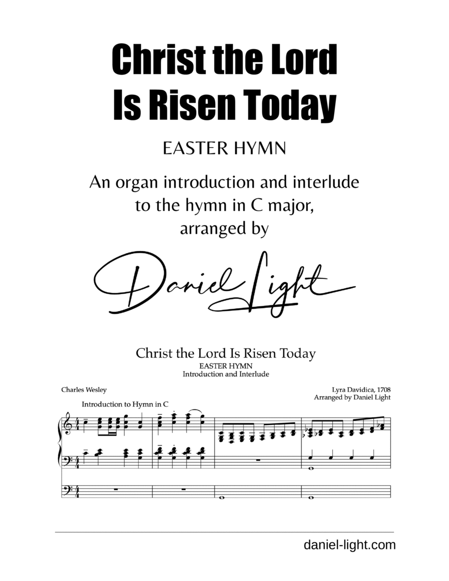 Christ the Lord Is Risen Today, EASTER HYMN (Organ Intro & Interlude) Organ Solo scores gallery preview page 1