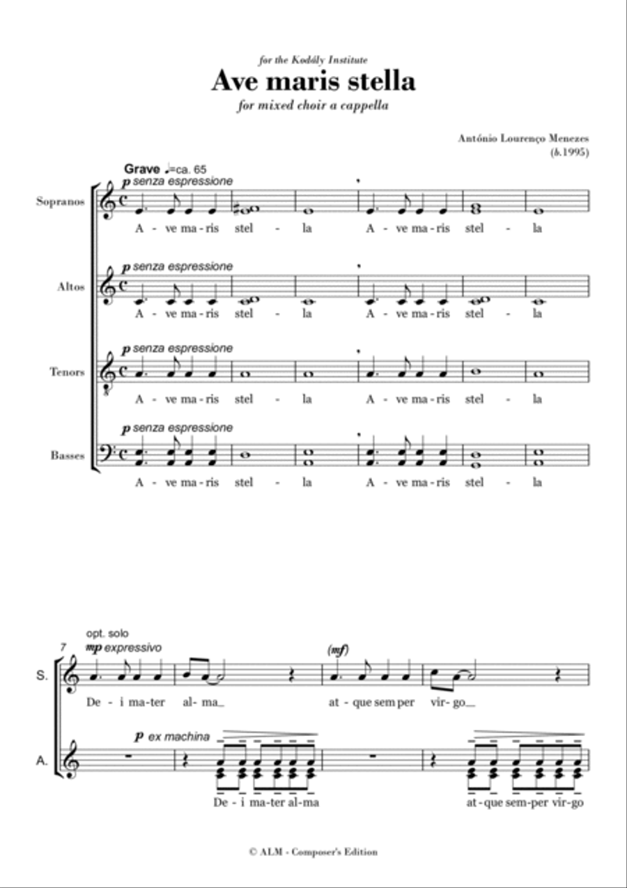 Ave maris stella - António Lourenço Menezes 4-Part scores gallery preview page 2