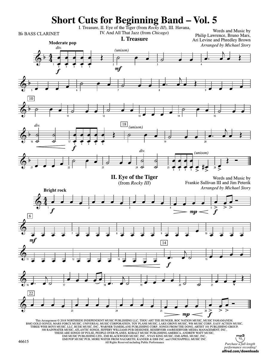 Short Cuts for Beginning Band -- Vol. 5: B-flat Bass Clarinet