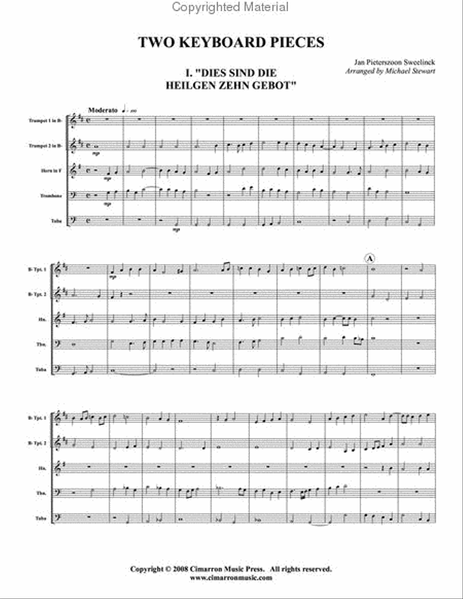 Two Keyboard Pieces Brass Quintet scores gallery preview page 2