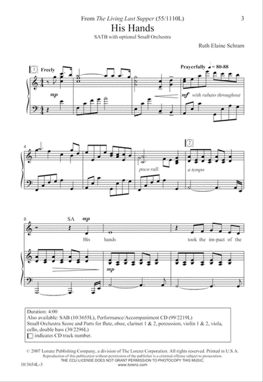 His Hands His Hands 4-Part scores gallery preview page 4
