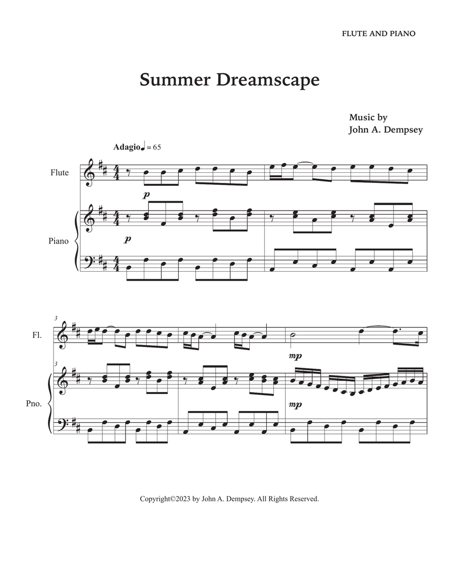 Summer Dreamscape (Flute and Piano) Flute Solo scores gallery preview page 5