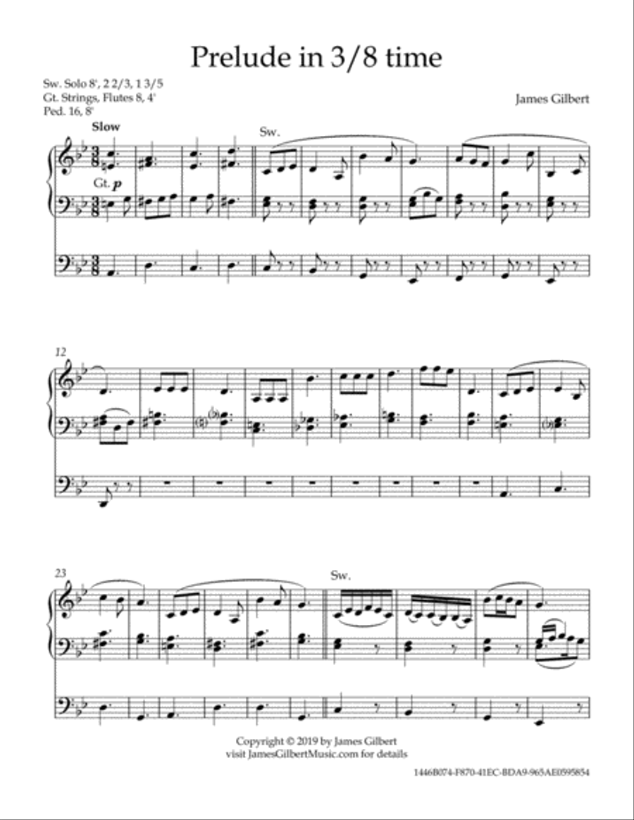Prelude in 3/8 time Organ Solo scores gallery preview page 2