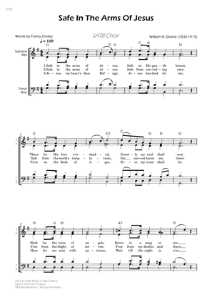 Safe In The Arms Of Jesus - SATB Choir - W/Chords