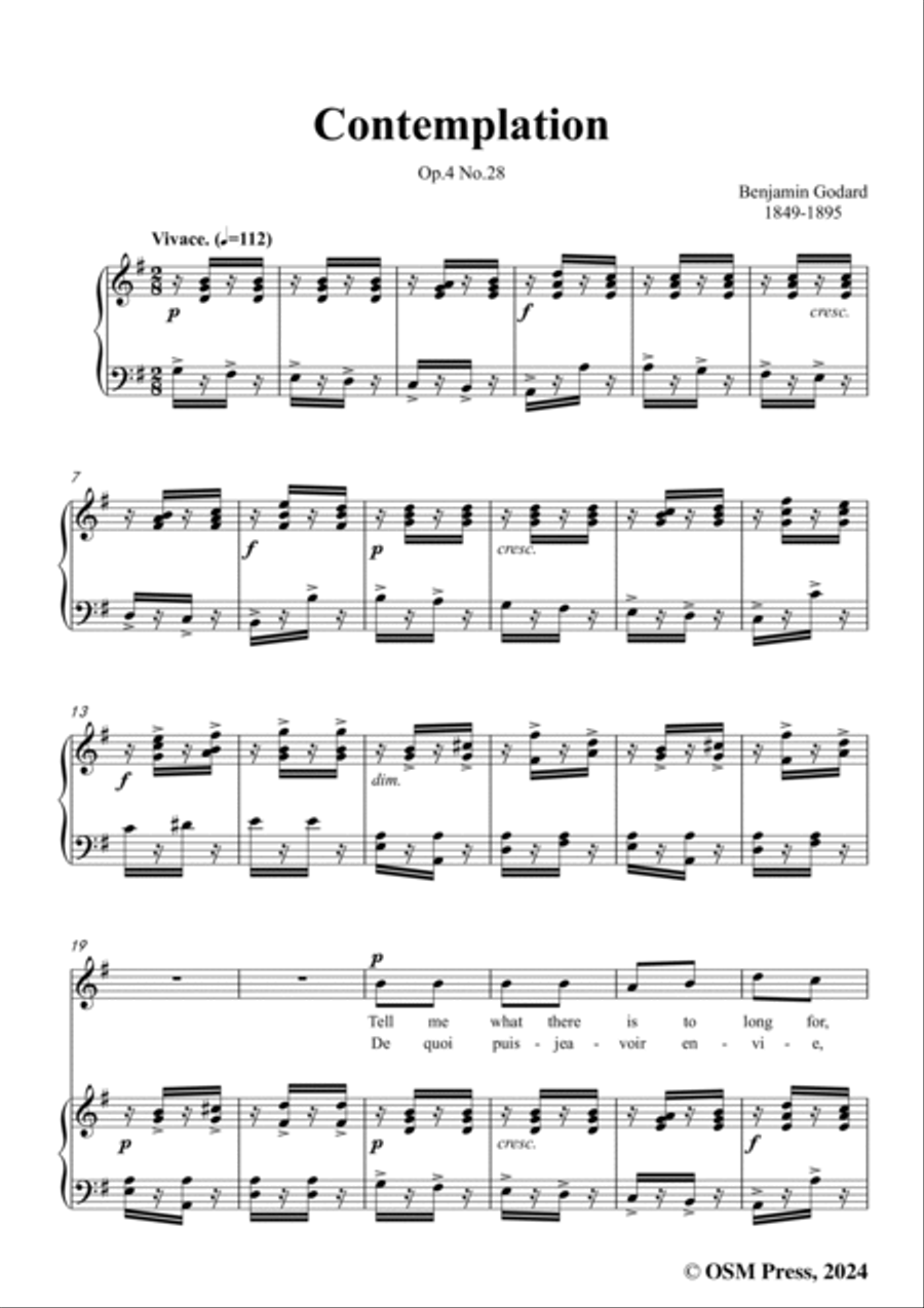 B. Godard-Contemplation,Op.4 No.28,in G Major Voice scores gallery preview page 3