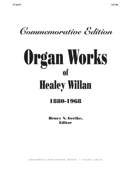 Organ Works of Healey Willan image number null