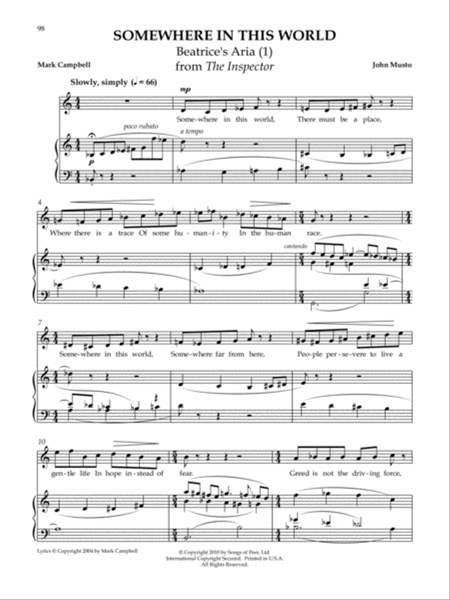 Somewhere In This World Voice scores gallery preview page 1
