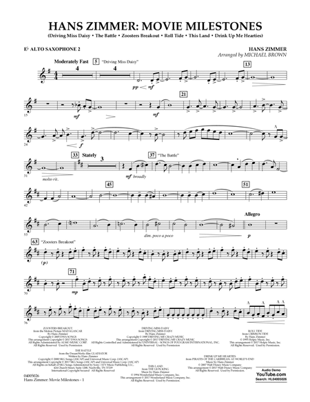 Hans Zimmer: Movie Milestones - Eb Alto Saxophone 2