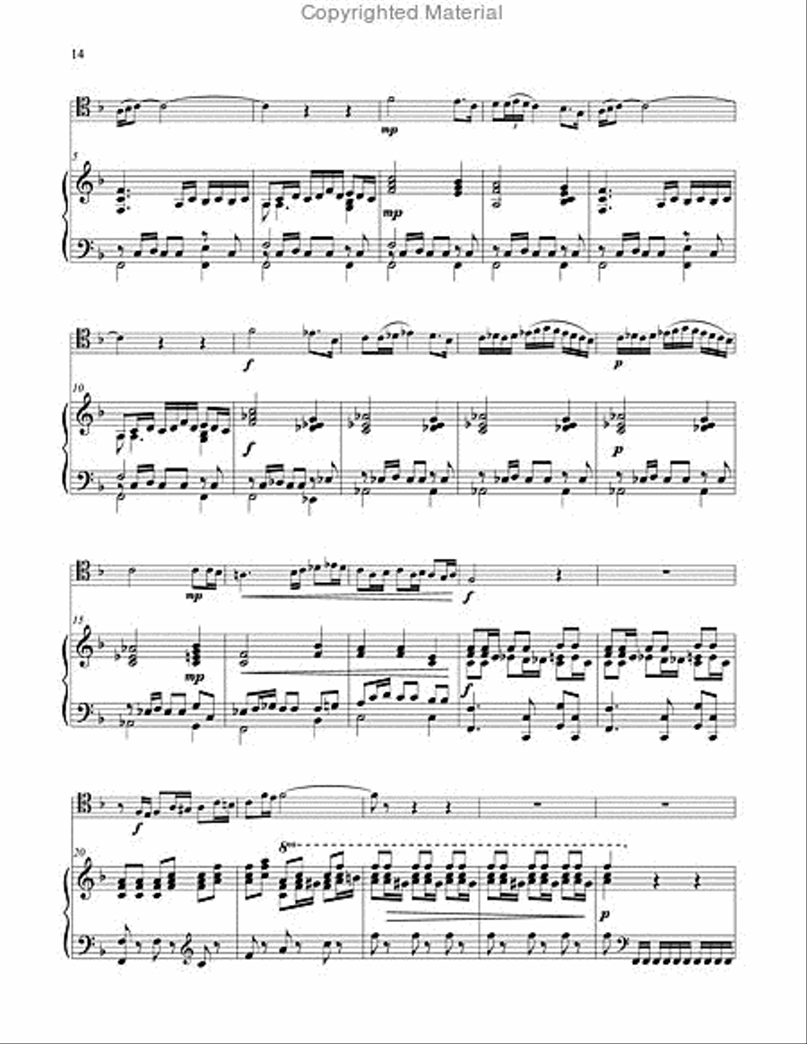 Three Pieces from Suite Espanola for Trombone & Piano Piano Accompaniment scores gallery preview page 8