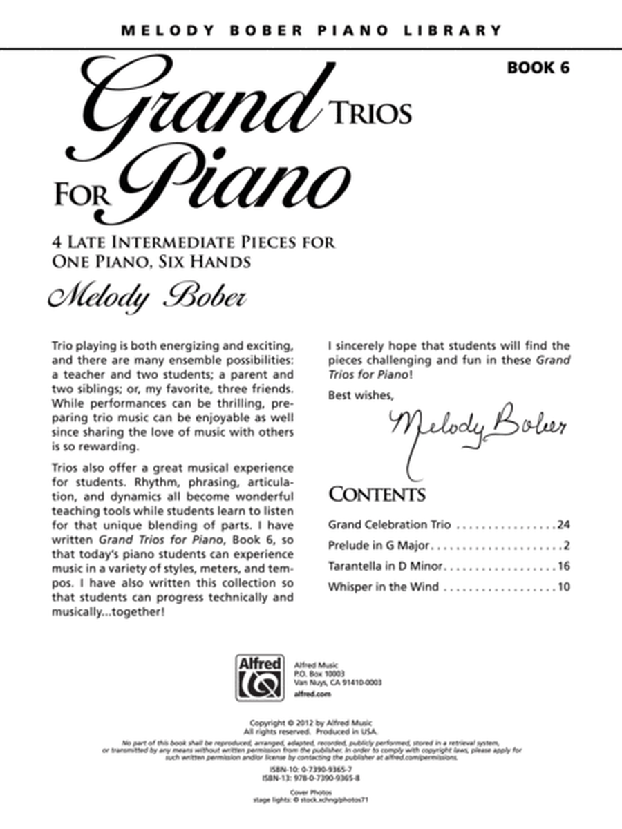 Grand Trios for Piano, Book 6