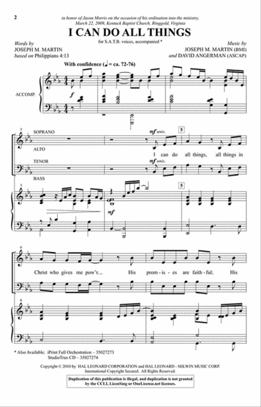 I Can Do All Things 4-Part scores gallery preview page 2