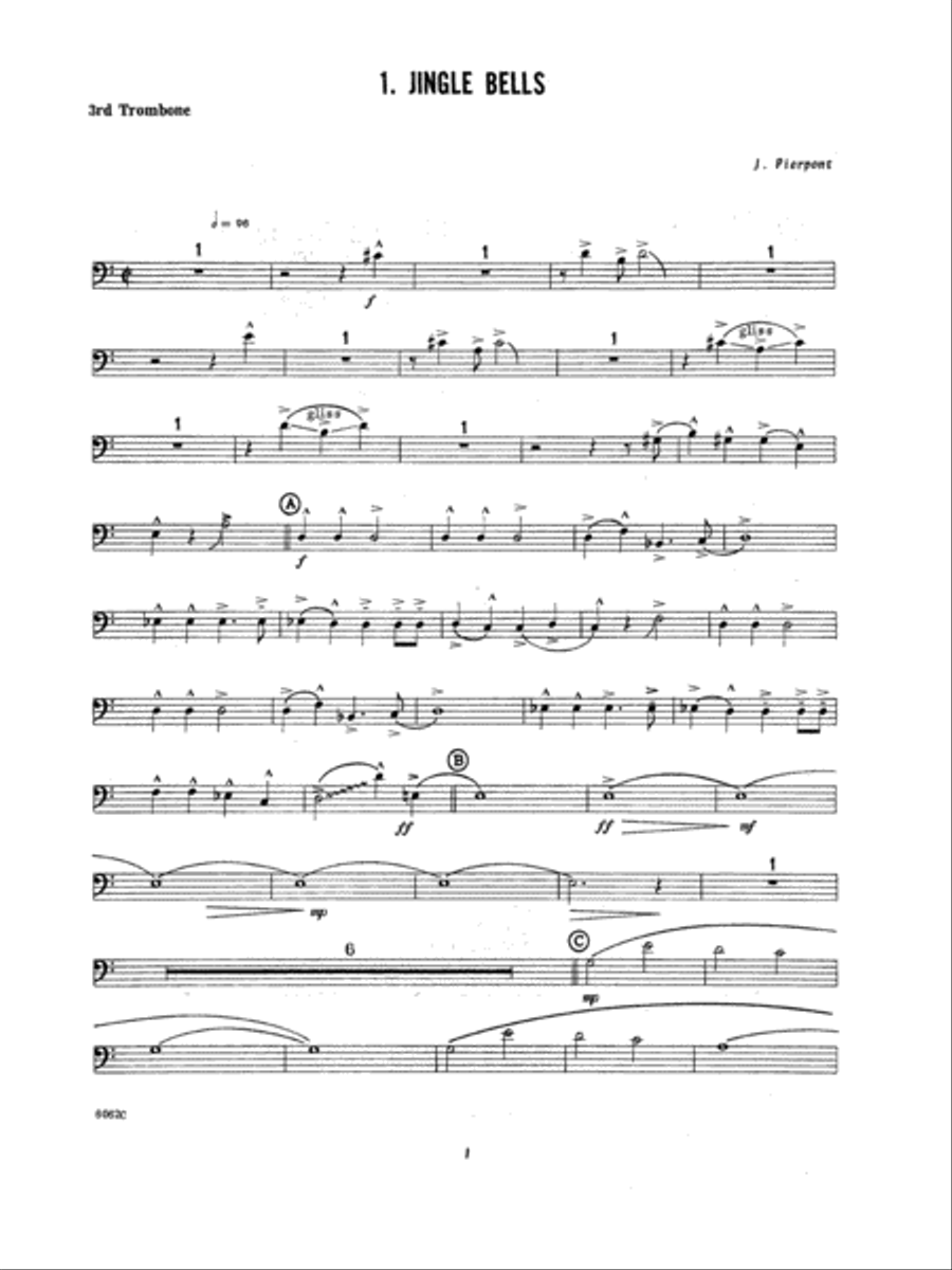 Ten Christmas Carols For Trombone Quintet - 3rd Trombone Trombone scores gallery preview page 2