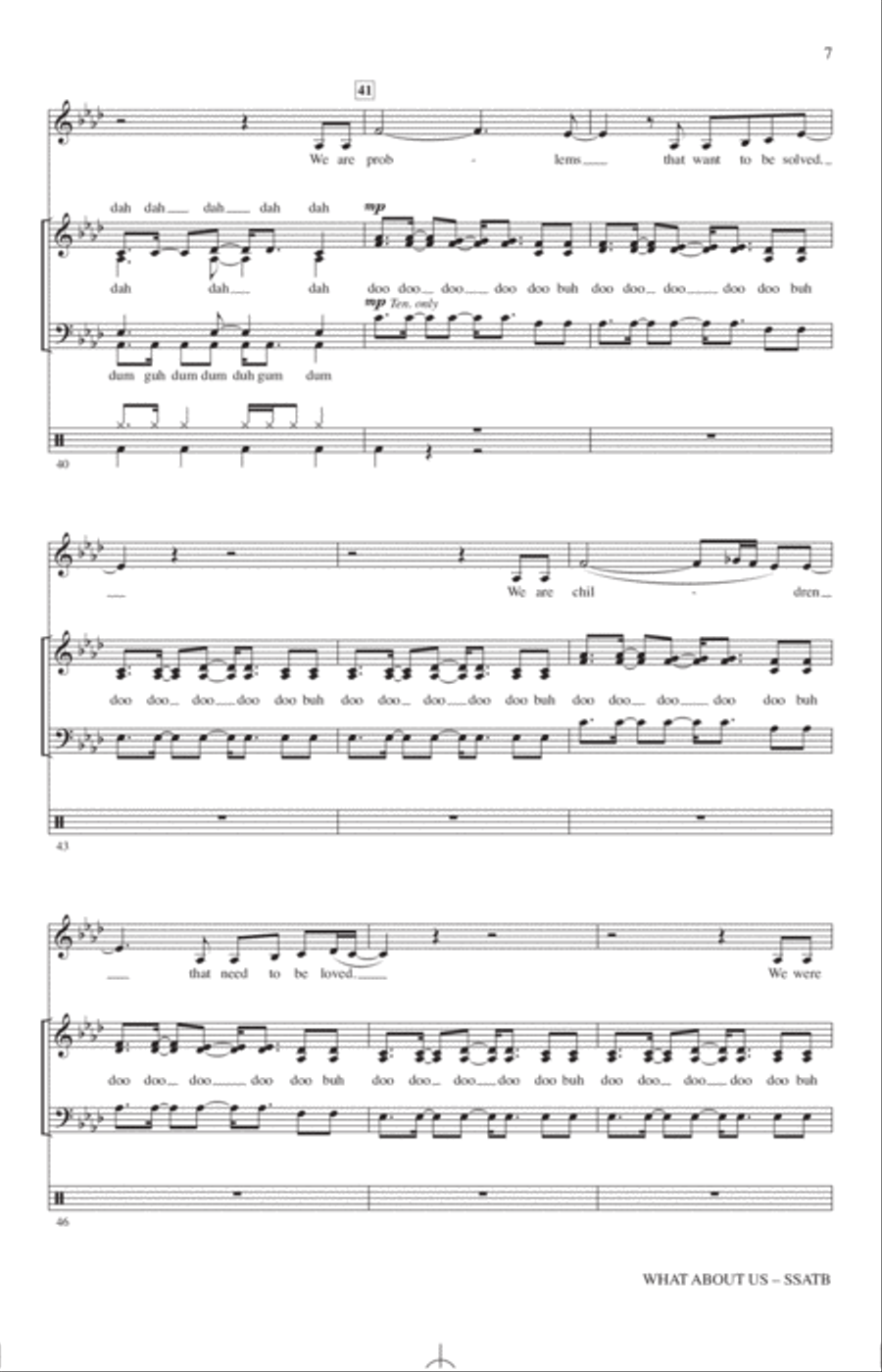 What About Us (arr. Paul Langford) 4-Part scores gallery preview page 6
