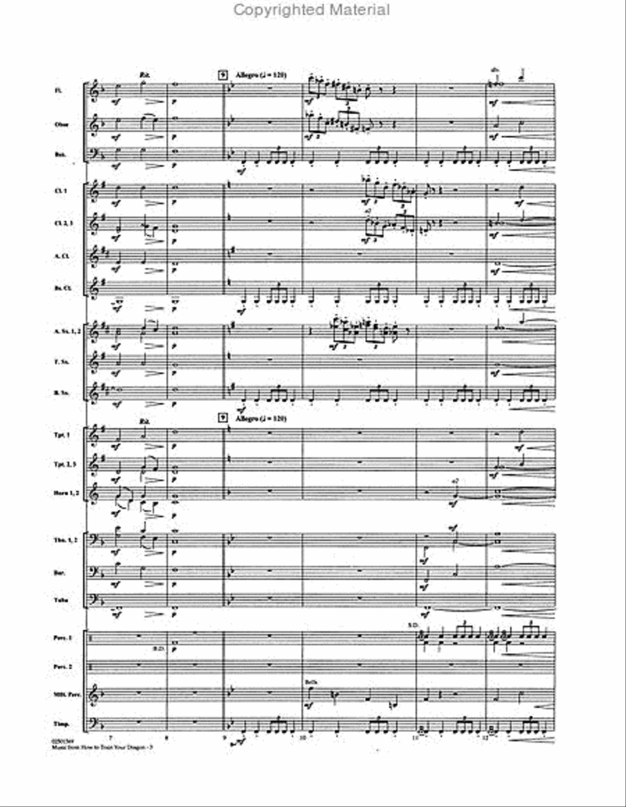 Music from How to Train Your Dragon Concert Band scores gallery preview page 3