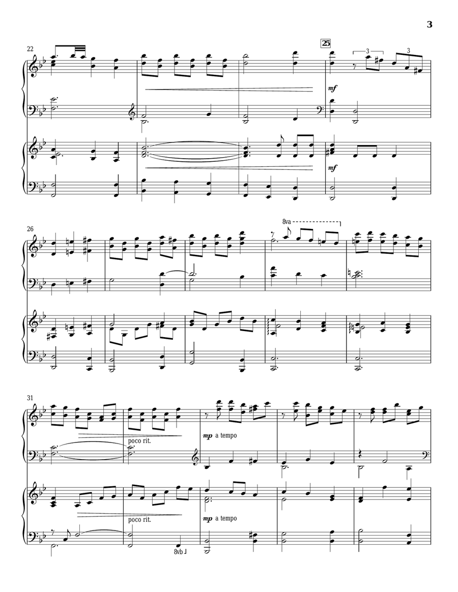 It Came Upon The Midnight Clear Piano Duet scores gallery preview page 3