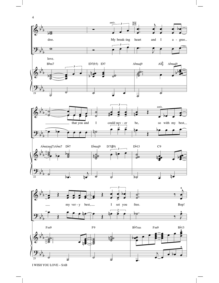 I Wish You Love I Wish You Love 3-Part scores gallery preview page 3