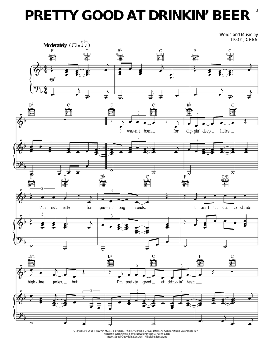 Pretty Good At Drinkin' Beer Acoustic Guitar scores gallery preview page 1