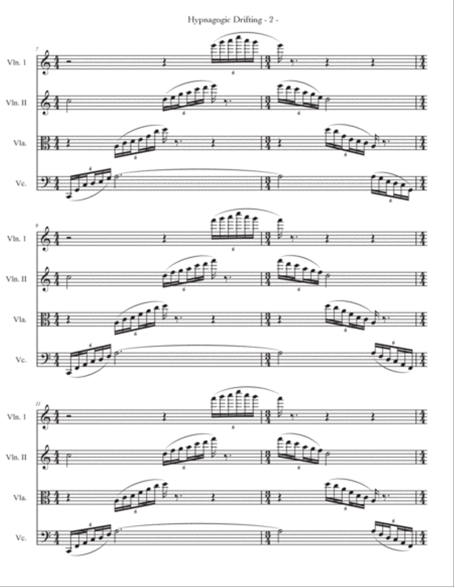 Hypnagogic Drifting for String Quartet String Quartet scores gallery preview page 5