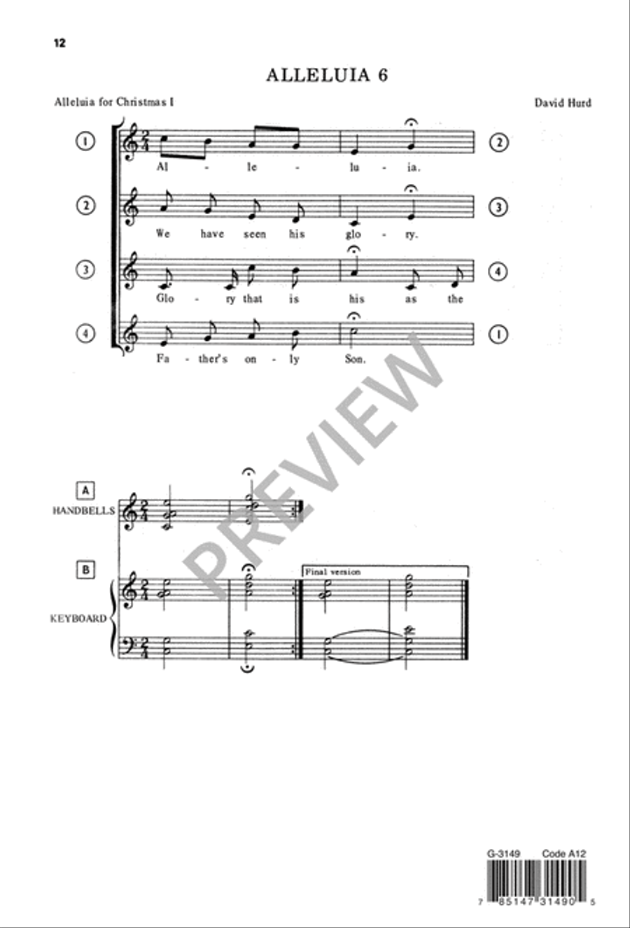 Six Alleluia Canons 4-Part scores gallery preview page 13