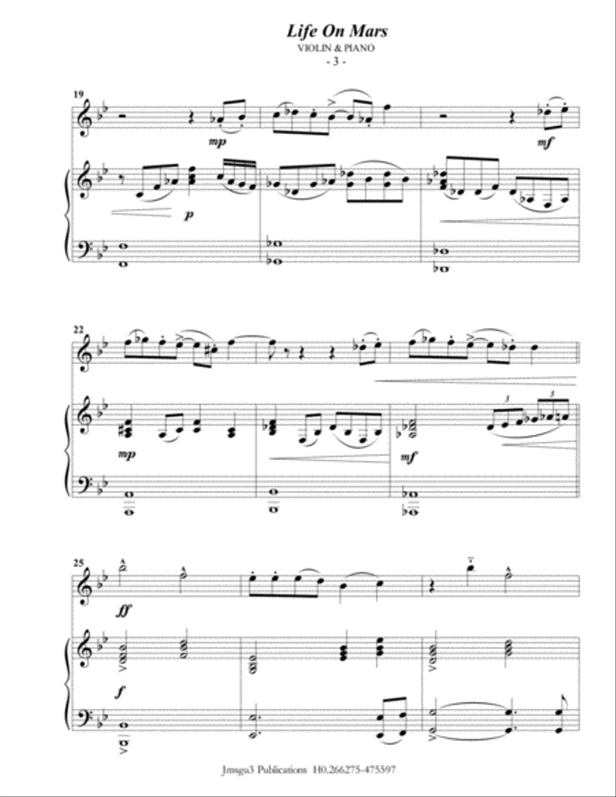 Life On Mars Violin Solo scores gallery preview page 3