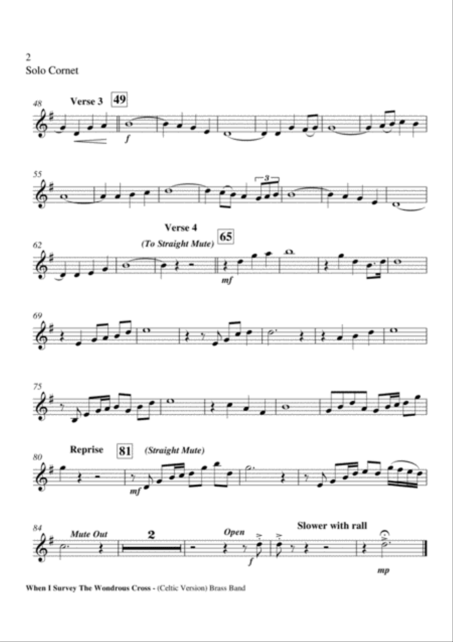 When I Survey The Wondrous Cross (Celtic Version) Brass Band Brass Band scores gallery preview page 5