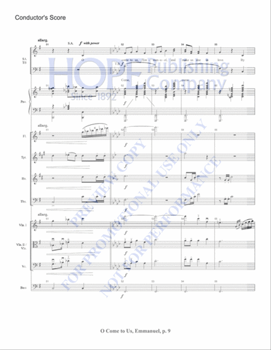 O Come to Us, Emmanuel Choir scores gallery preview page 9