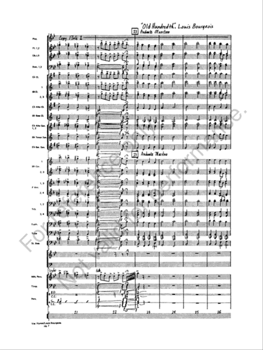 Variations On A Hymn By Louis Bourgeois Concert Band scores gallery preview page 8