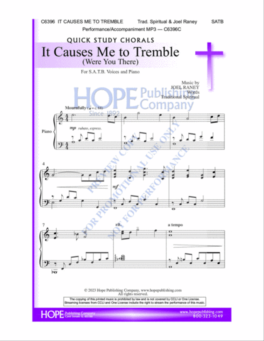 It Causes Me To Tremble (Were You There) 4-Part scores gallery preview page 2