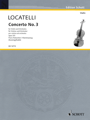 Book cover for Concerto No. 3 for Violin and Orchestra, Op. 3
