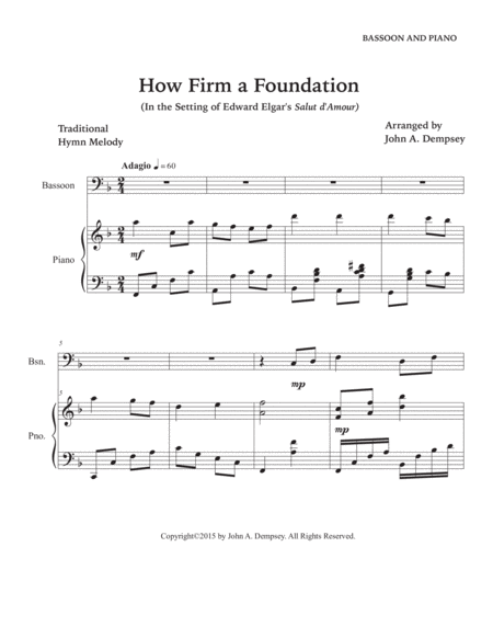 How Firm a Foundation (Bassoon and Piano) image number null