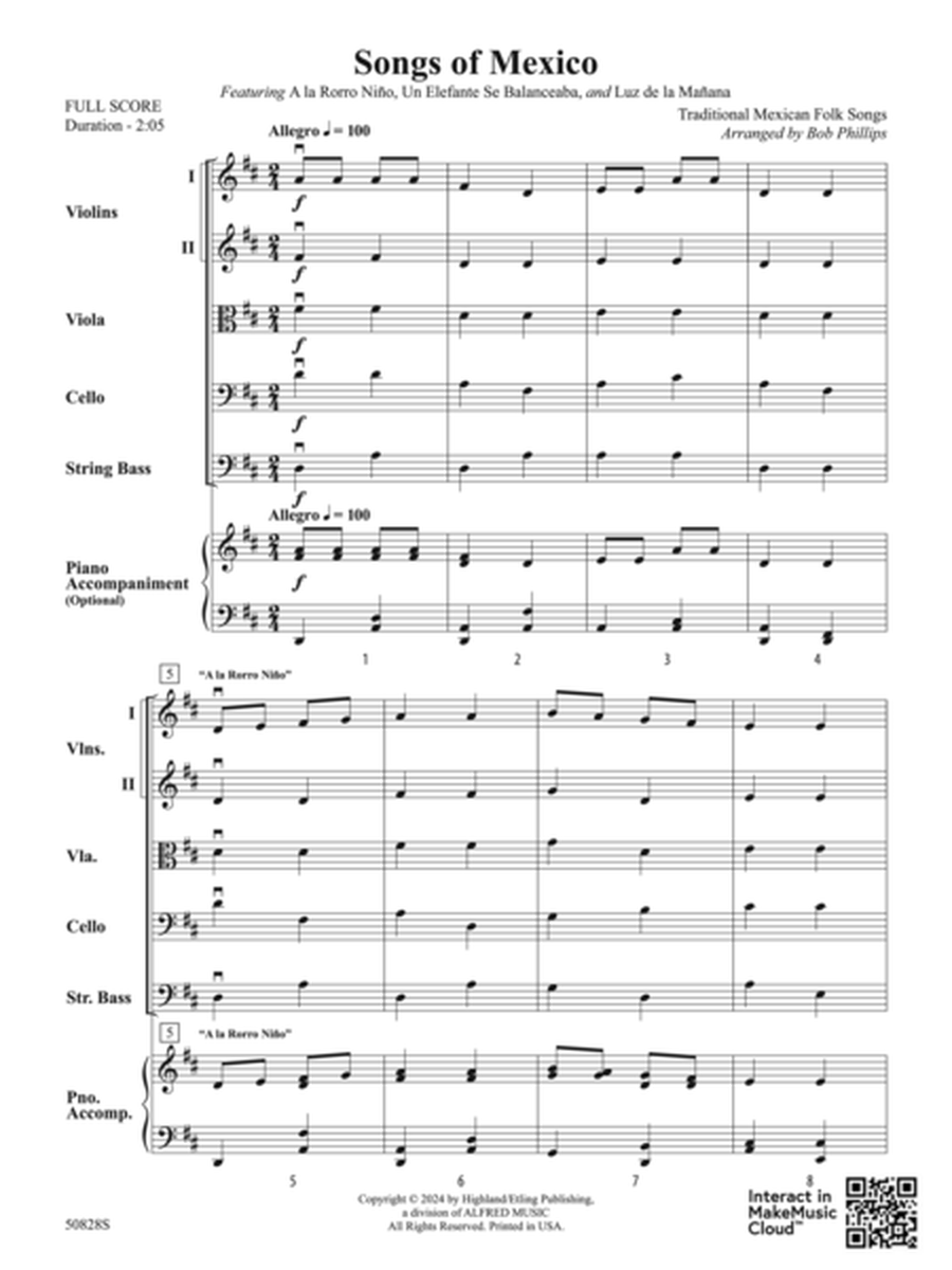 Songs of Mexico: Score